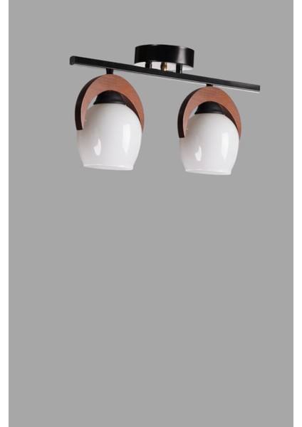 Helena 2 Li Sıralı Beyaz Camlı Plafonyer Avize modelleri