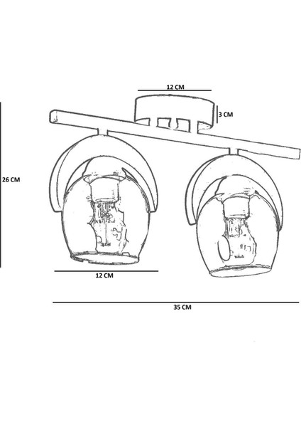 Helena 2 Li Sıralı Beyaz Camlı Plafonyer Avize fırsatları