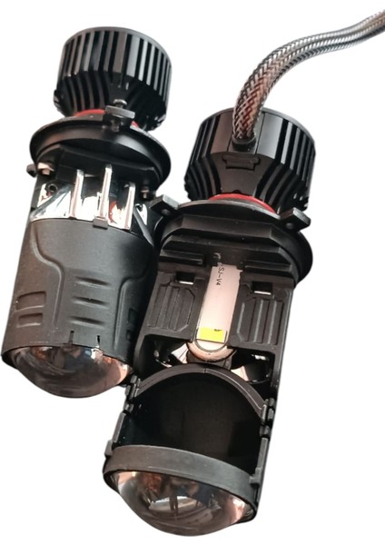 H4 Mercekli LED Zenon Şimşek Etkili Pro 60WGÜÇ -22.000 Lümen Uzun Ömürlü Çizgisel Odak fırsatları