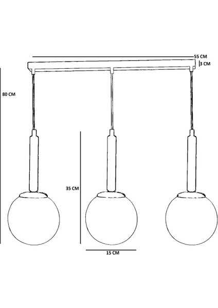 Işıl 3 Lü Sıralı Ceviz Beyaz Camlı Sarkıt fırsatları