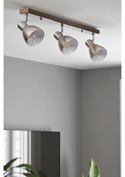 Otis 3 Lü Sıralı Mat Krom Plafonyer Avize