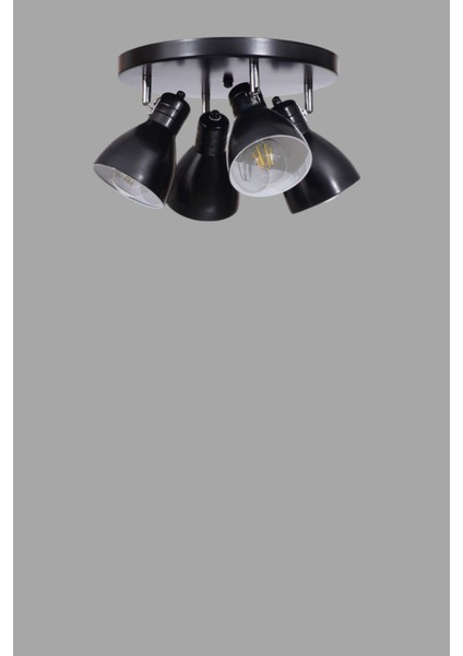 Otis 4 Lü Tepsili Siyah Plafonyer Avize modelleri