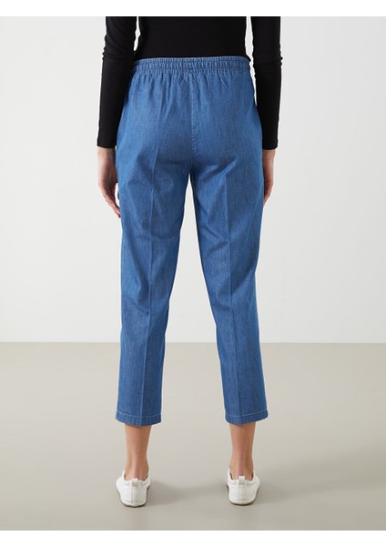 Yeni Sezon Beli Lastikli Carrot Fit Kadin Jean Pantolon - S5JG94Z8 fırsatları