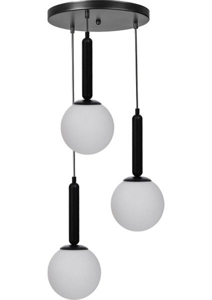 Sezgi 3 Lü Tepsili Siyah Beyaz Camlı Sarkıt fiyatları