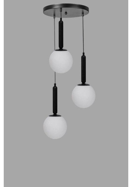 Sezgi 3 Lü Tepsili Siyah Beyaz Camlı Sarkıt modelleri