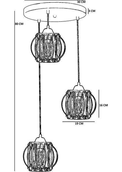 Ohrid 3 Lü Tepsili Siyah Sarkıt fırsatları