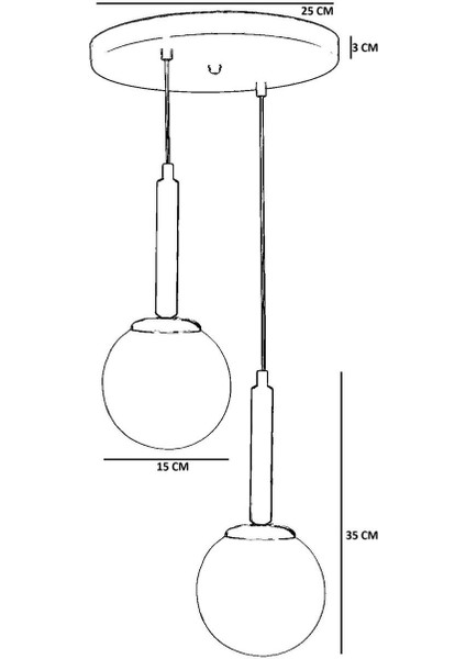 Sezgi 2 Li Tepsili Siyah Füme Camlı Sarkıt fırsatları