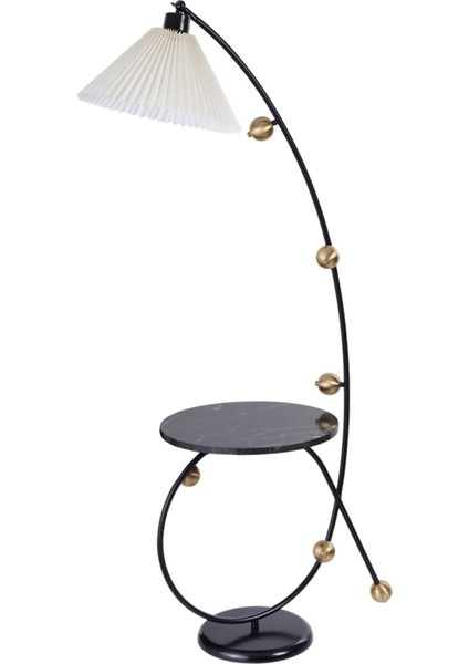 Yekta Sehbalı Siyah Lambader Pileli Krem Abajurlu fiyatları