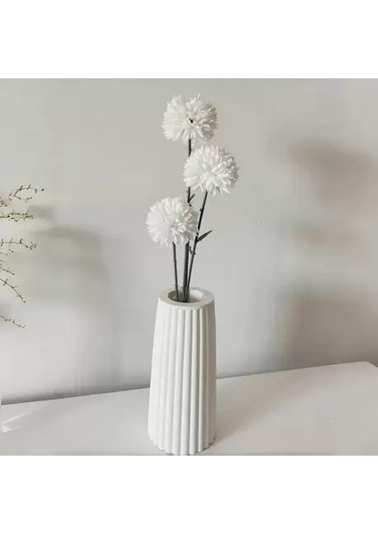 Modern Seramik Dekoratif Vazo | Çizgili Minimal Tasarım