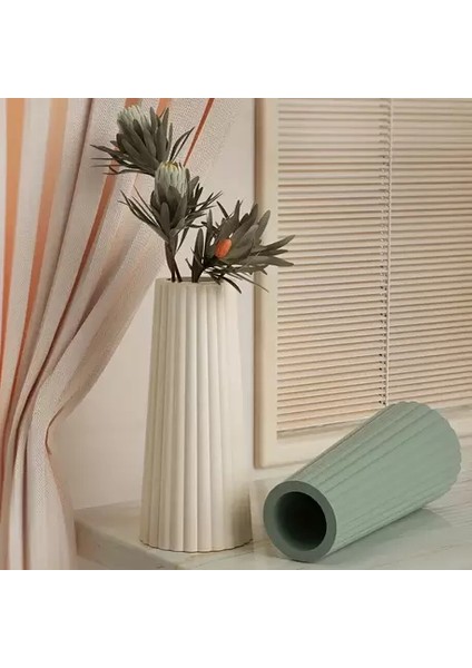 Modern Seramik Dekoratif Vazo | Çizgili Minimal Tasarım modelleri