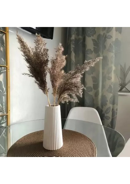 Modern Seramik Dekoratif Vazo | Çizgili Minimal Tasarım indirimleri