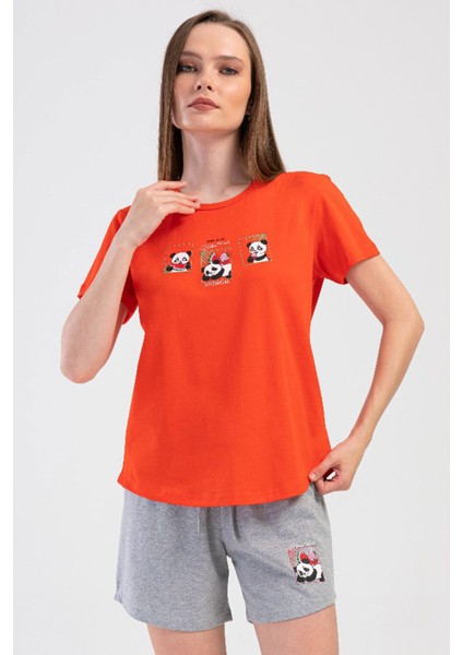 Kadın Kısa Kol Şortlu Pijama Takım , 408407