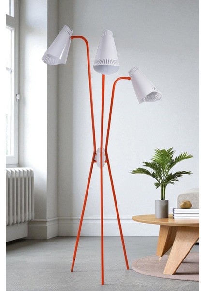 Yeni Akasya 3 Lü Turuncu Lambader Beyaz Lazer Başlıklı