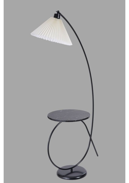 Kaya Sehbalı Siyah Lambader Pileli Krem Abajurlu modelleri