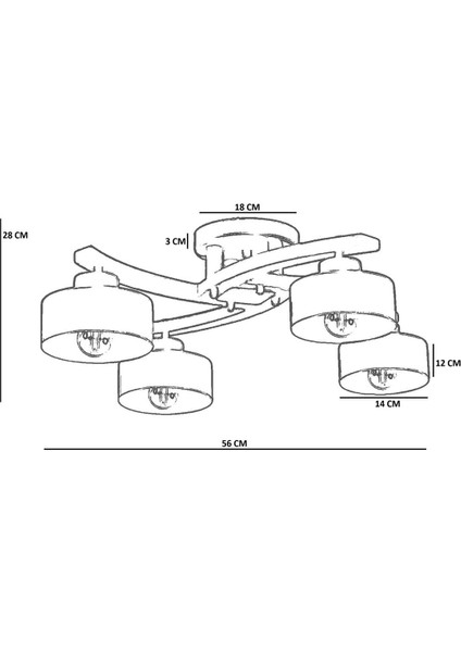 Weston 4 Lü Ceviz Metal Başlıklı Plofonyer Avize fırsatları