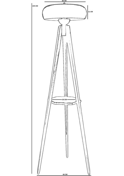 Sehbalı Tripod Siyah Lambader Smith Siyah Başlıklı fırsatları