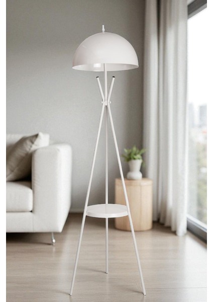 Venedik Sehbalı Beyaz Lambader Büyük Retro Başlıklı