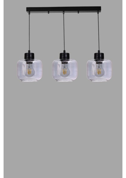 Parla 3 Lü Sıralı Siyah Füme Camlı Sarkıt modelleri