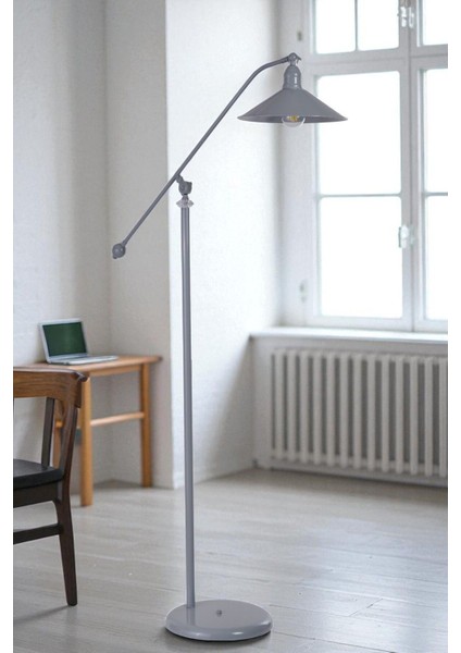 Moka Gri Lambader Metal Başlıklı