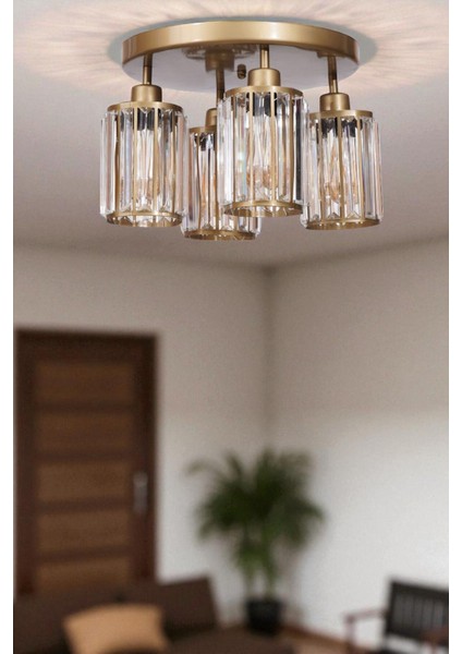 Hugo 4 Lü Tepsili Eskitme Plafonyer Avize