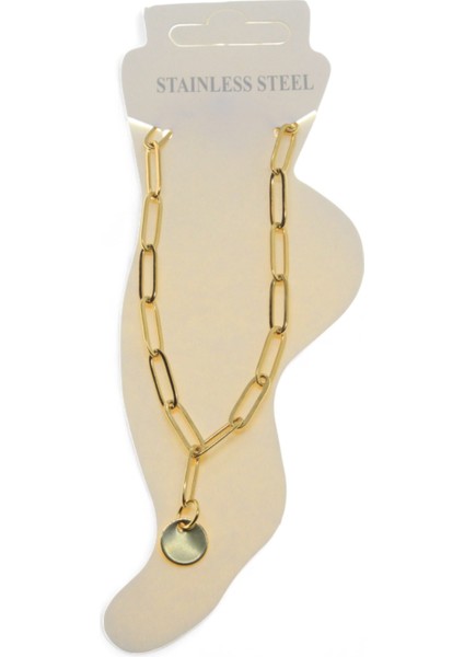 Altın Renk Kalın Ataç Pul Çelik Halhal - 3447 fiyatları