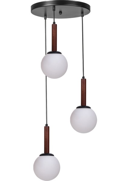 Işıl 3 Lü Tepsili Ceviz Beyaz Camlı Sarkıt fiyatları