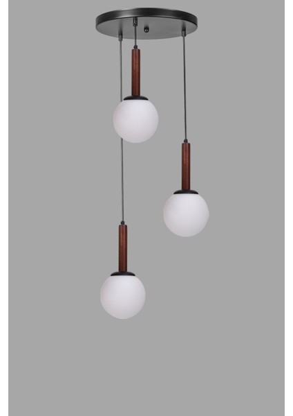 Işıl 3 Lü Tepsili Ceviz Beyaz Camlı Sarkıt modelleri