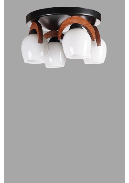 Helena 4 Lü Tepsili Beyaz Camlı Plafonyer Avize modelleri