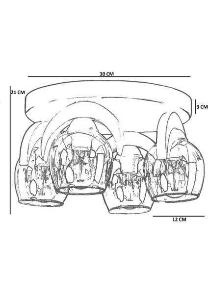 Helena 4 Lü Tepsili Beyaz Camlı Plafonyer Avize fırsatları