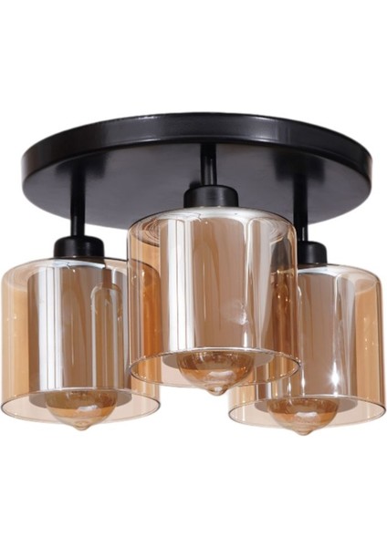 Yeni Sahra 3 Lü Tepsili Siyah Plafonyer Avize fiyatları
