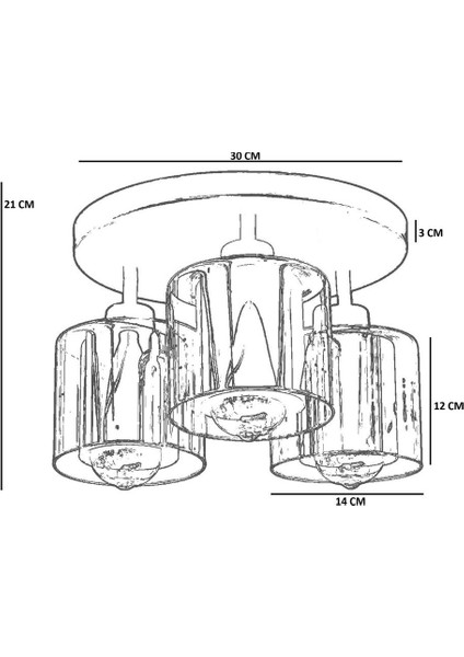 Yeni Sahra 3 Lü Tepsili Siyah Plafonyer Avize fırsatları
