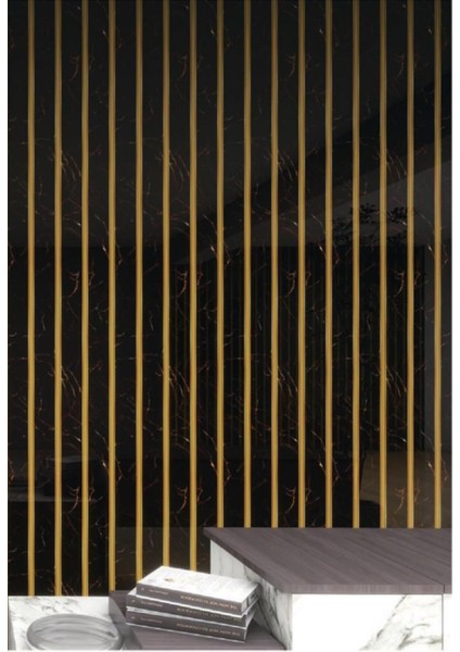 120X300 cm Mermer Desenli Siyah Yapışkanlı Duvar Paneli Rulo modelleri