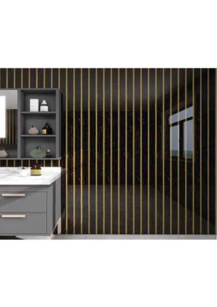 120X300 cm Mermer Desenli Siyah Yapışkanlı Duvar Paneli Rulo indirimleri