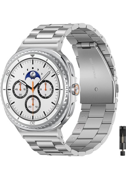 Galaxy Watch 8 44MM 40MM / Galaxy Watch 8 Classic 46MM ile Uyumlu Paslanmaz Çelik Kordon