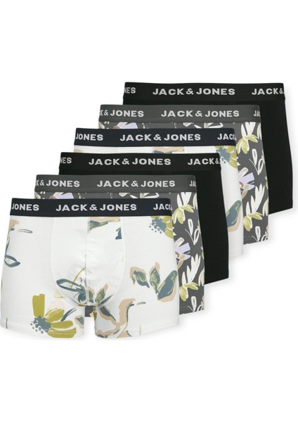 Jack Jones Erkek Desenli Pamuklu 6 Lı Boxer Set 12273114