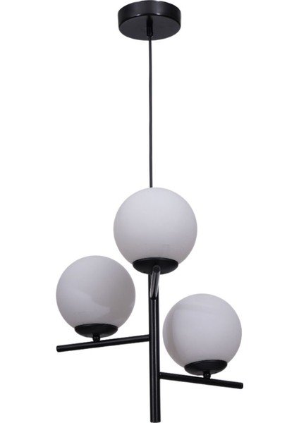 Terra 3 Lü Siyah Beyaz Camlı Avize fiyatları