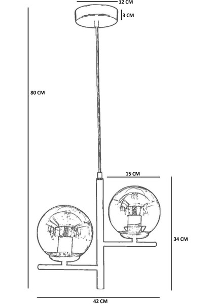 Terra 3 Lü Siyah Beyaz Camlı Avize fırsatları