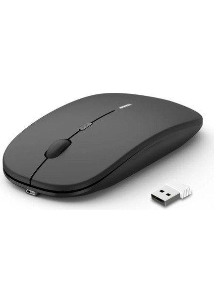 Kablosuz Sessiz Mouse, USB Dizüstü Bilgisayar Akülü Fare ,Şarj Edilebilir Ince Fare, 10M Menzilli Mouse Fare