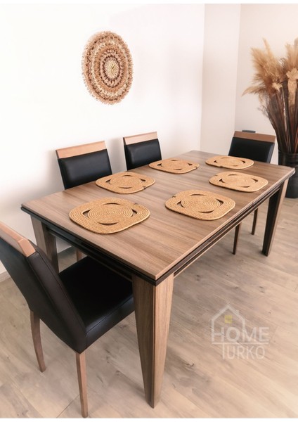 Haki Jüt ve Hasır Dekoratif Masa Örtüsü ve Tabak Altlığı Takımı fırsatları