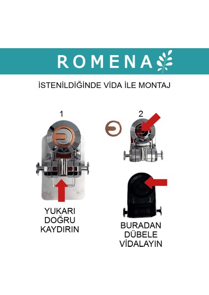 Askılı, Delme Yok, Yapışkanlı, Ultra Güçlü, El Duşu Mafsalı R5013-K fırsatları