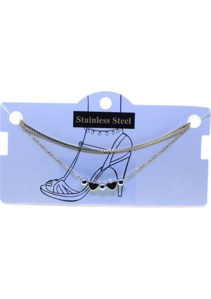 Altın Renk Asansör Sf Top Kalp Top Kalp Top Çelik Halhal - 3471