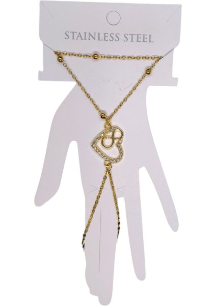 Altın Renk Kalp Sonsuzluk Çelik Şahmeran - 3577 fiyatları