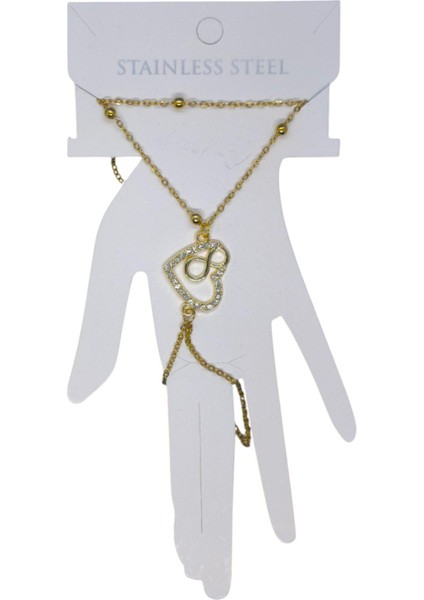 Altın Renk Kalp Sonsuzluk Çelik Şahmeran - 3577 modelleri