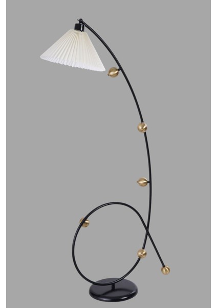 Yekta Siyah Lambader Pileli Krem Abajurlu modelleri