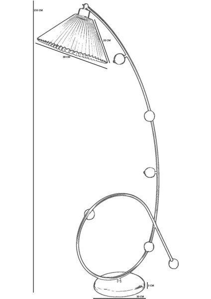 Yekta Siyah Lambader Pileli Krem Abajurlu fırsatları