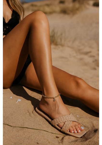 Altın Renk Doc Pul Çelik Halhal - 3448 fiyatları