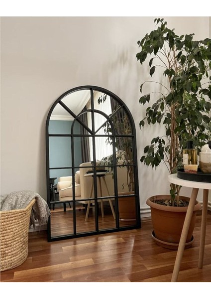 103X70 cm Siyah Duvar Aynası, Şık ve Modern Tasarım, Salon ve Dekoratif Kullanım Için Uygun