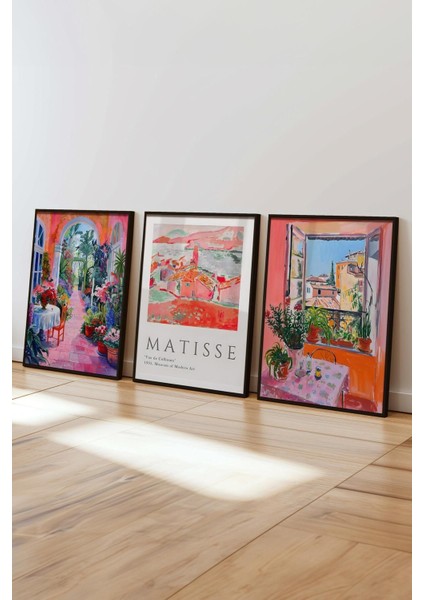 Üçlü Siyah Çerçeveli Sanat Posteri Seti, Yatak Odası, Mutfak ve Salon Dekoru fiyatları
