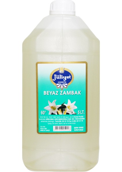 1 Adet Jüliyet 5 Lt Beyaz Zambak Kolonyası 1 Adet 100 ml E Sprey Kolonya Hediye