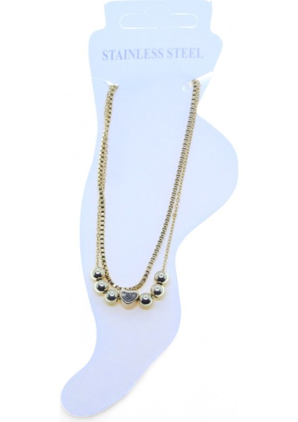 Altın Renk Asansör Sf 3 Küre Kalp 3 Küre Çelik Halhal - 3472